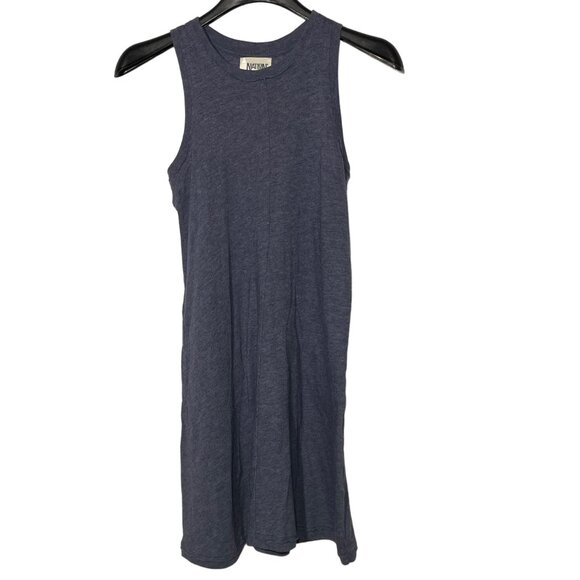 Nation LTD Phoebe Seam Front Slubbed Knit Mini Tank Dress Blue Sz XS Casual - Picture 1 of 7
